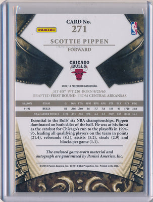 Panini 2012-2013 Crown Royale Silhouettes #271 Scottie Pippen 11/15