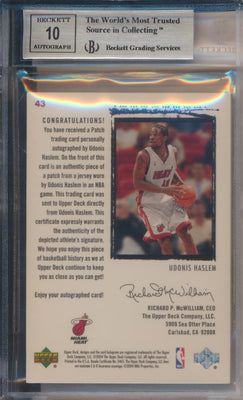 Upper Deck 2003-2004 Exquisite Collection Exquisite Rookie Patch Auto #43 Udonis Haslem 13/99 / BGS Grade 9 / Auto Grade 10