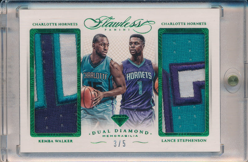 Panini 2014-2015 Flawless Emerald Dual Diamond Patches #DD-CH Kemba Walker/ Lance Stephenson 3/5