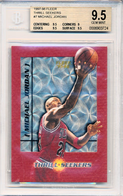 Fleer 1997-98 Basketball Thrill Seekers #7/10TS Michael Jordan none / BGS Grade 9.5