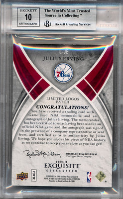 Upper Deck 2009-2010 Exquisite Collection Limited Logos #LJE Julius Erving 7/20 / BGS Grade 8.5 / Auto Grade 10