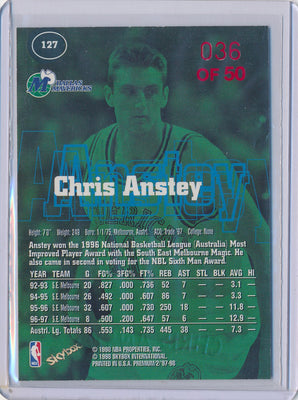 SkyBox 1997-1998 Premium Star Rubies #127 Chris Anstey 36/50