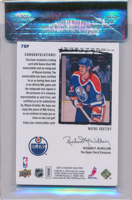 Upper Deck 2009-2010 Exquisite Collection Rookie Patch Flashback #78P Wayne Gretzky 25/25 / Auto Grade 10