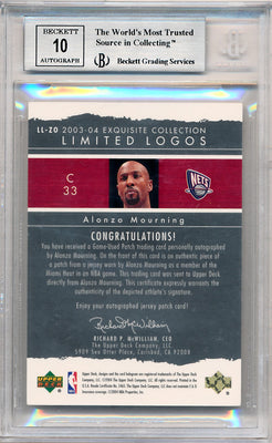 Upper Deck 2003-2004 Exquisite Collection Limited Logos #ZO Alonzo Mourning 47/75 / BGS Grade 8.5 / Auto Grade 10