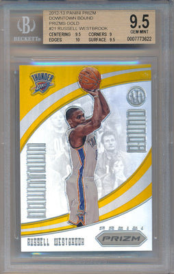 Panini 2012-13 Prizm Downtown Bound Gold Refractor #21 Russell Westbrook 7/10 / BGS Grade 9.5