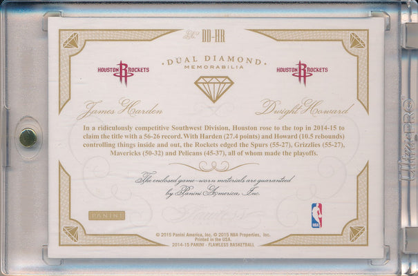 Panini 2014-2015 Flawless Emerald Dual Diamond Patches #DD-HR James Harden/ Dwight Howard 1/5