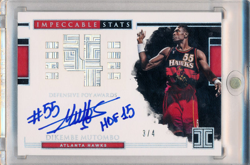 Panini 2017-2018 Impeccable Stats  #ISDMT Dikembe Mutombo 3/4