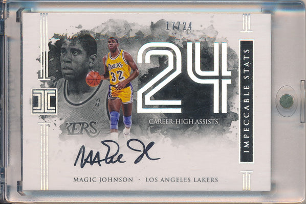 Panini 2016-2017 Impeccable Stats Career High Stats #IS-MJ Magic Johnson 17/24