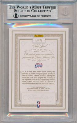 Panini 2012-2013 Flawless Emerald Jumbo Patches #34 Chris Paul  1/5 / BGS Grade 9