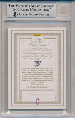 Panini 2012-2013 Flawless Platinum Jumbo Patches #38 Kevin Durant 1/1 / BGS Grade 8.5