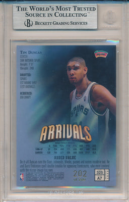 Topps 1997-1998 Finest Arrivals #325 Tim Duncan 202/289 / BGS Grade 9