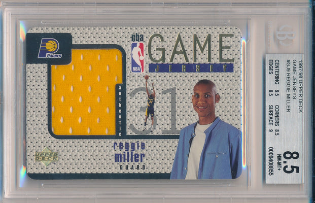 Upper Deck 1997-1998 NBA All Stars Game Jerseys #GJ9 Reggie Miller  / BGS Grade 8.5