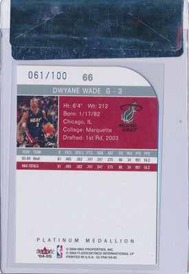 Fleer 2004-2005 Ultra Platinum Medallion #66 Dwyane Wade 61/100 / BGS Grade 8.5