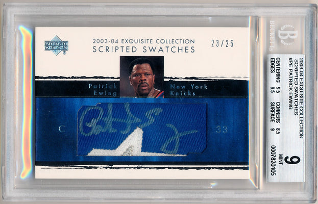 Upper Deck 2003-2004 Exquisite Collection Scripted Swatches #SS-PE Patrick Ewing 23/25 / BGS Grade 9 / Auto Grade 9