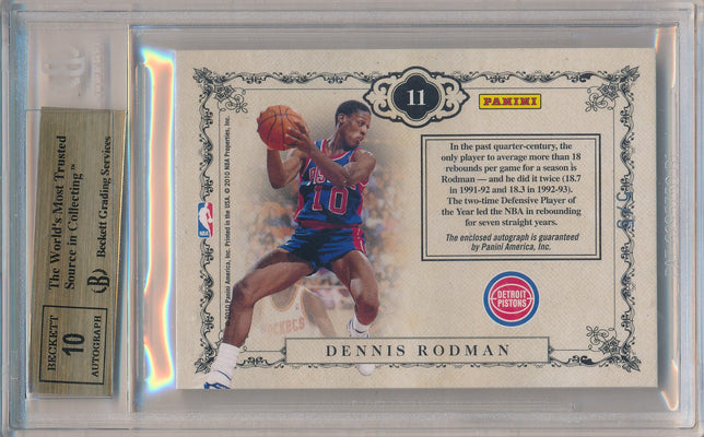 Panini 2009-2010 National Treasures Signautre Patches #11 Dennis Rodman 5/5 / BGS Grade 9.5 / Auto Grade 10