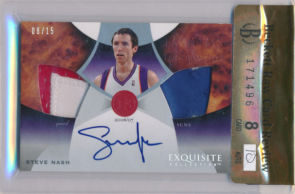 Upper Deck 2006-2007 Exquisite Collection Emblems Of Endorsement #EMSN Steve Nash 8/15 / Auto Grade 10