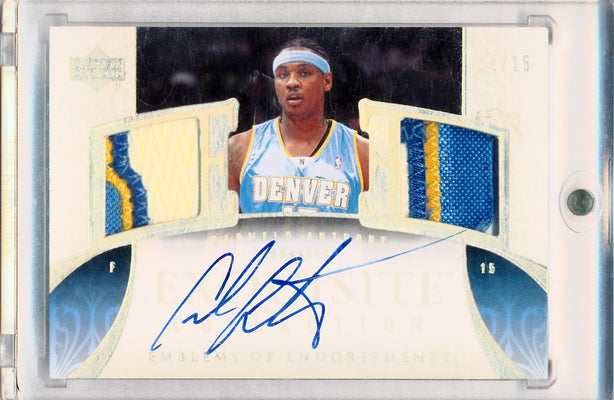 Upper Deck 2005-2006 Exquisite Collection Emblems Of Endorsement #EMCA Carmelo Anthony 12/15