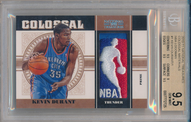 Panini 2010-2011 National Treasures Colossal Materials  #1 Kevin Durant 1/1 / BGS Grade 9.5