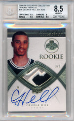 Upper Deck 2008-2009 Exquisite Collection Rookie Parallel #76 George Hill 3/3 / BGS Grade 8.5 / Auto Grade 10