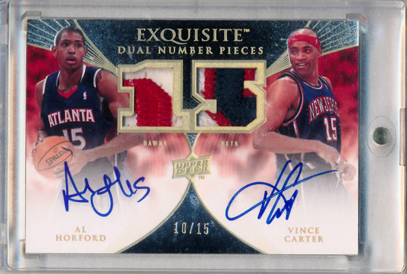 Upper Deck 2007-08 Exquisite Collection Exquisite Dual Number Pieces #EDN-CH Al Horford/Vince Carter 10/15