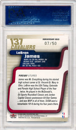 Fleer 2003-2004 Focus Gold #137 Lebron James 7/50 / PSA Grade 9