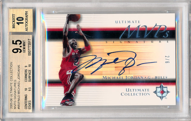 Upper Deck 2005-2006 Ultimate Collection MVPS Signatures #MVP-MJ3 Michael Jordan 2/6 / BGS Grade 9.5 / Auto Grade 10