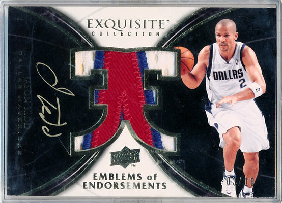 Upper Deck 2008-2009 Exquisite Collection Emblems Of Endorsement #EEJK Jason Kidd 3/10