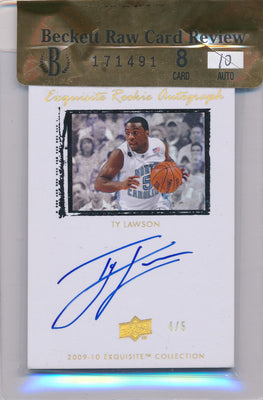 Upper Deck 2009-2010 Exquisite Collection Rookie Parallel #62 Ty Lawson 4/5 / Auto Grade 10