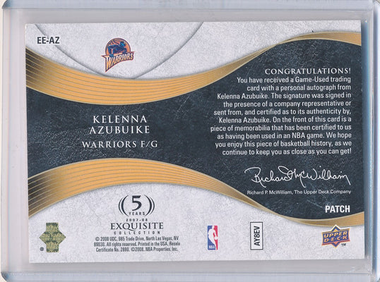 Upper Deck 2007-2008 Exquisite Collection Emblems Of Endorsement #EEAZ Kelenna Azubuike 1/10