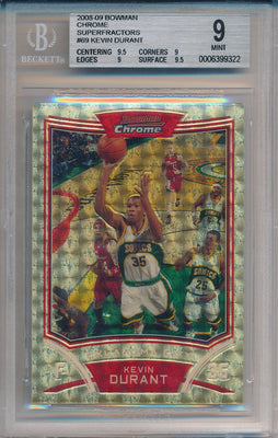 Topps  2008-2009 Bowman Chrome SuperFractor #69 Kevin Durant 1/1 / BGS Grade 9