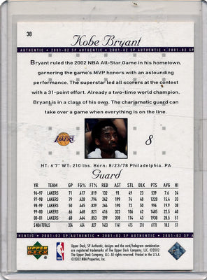 Upper Deck 2001-2002 SP Authentic   #38 Kobe Bryant