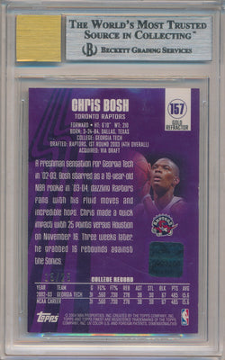 Topps 2003-2004 Finest Gold Refractors #157 Chris Bosh 15/25 / BGS Grade 9 / Auto Grade 10