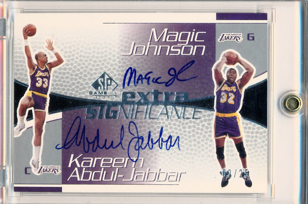 Upper Deck 2003 Sp Authentic Extra Significance #KA/MJ Magic Johnson / Kareem Abdul Jabbar 2/25