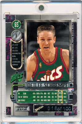 Skybox 1997-1998 Metal Universe Championship Precious Metal Gems Red #65 Detlef Schrempf 18/100