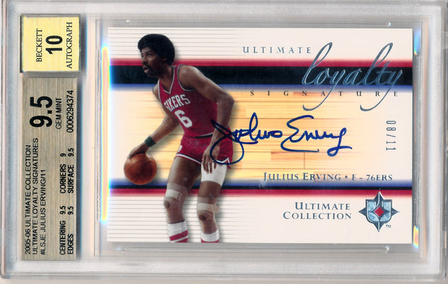 Upper Deck 2005-2006 Ultimate Collection Ultimate Loyalty Signatures #LSJE Julius Erving 8/11 / BGS Grade 9.5 / Auto Grade 10