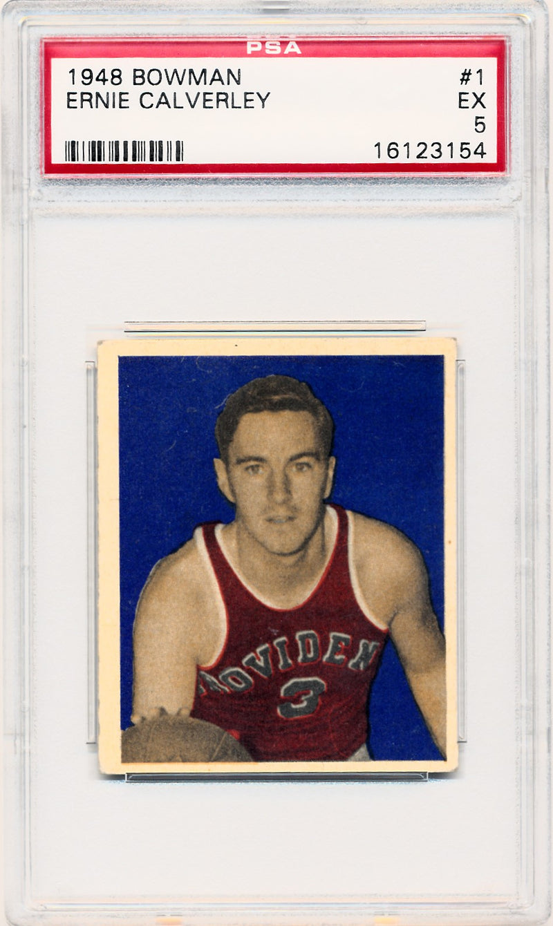 Topps Bowman 1948   #1 Ernie Calverley  / PSA Grade 5 / Auto Grade None