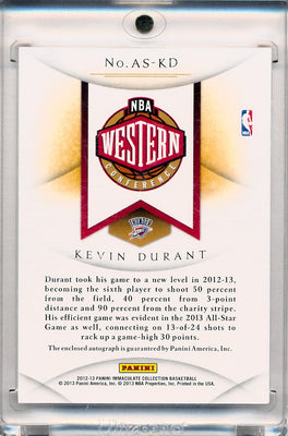 Panini 2012-2013 Immaculate Collection All Star Lineage #ASKD Kevin Durant 2/4