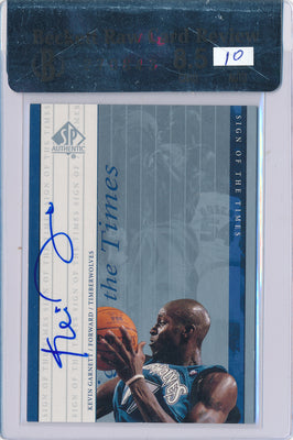 Upper Deck 1999-2000 SP Authentic Sign Of The Times #KG Kevin Garnett  / PSA Grade 8.5