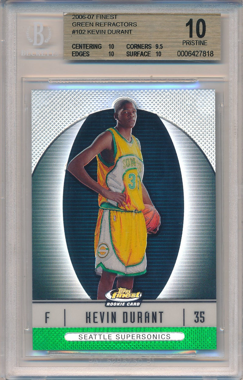 Topps  2006-2007 Finest Green Refractors #102 Kevin Durant 126/199 / BGS Grade 10