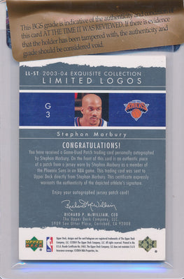 Upper Deck 2003-2004 Exquisite Collection Limited Logos #LLST Stephen Marbury 72/75 / Auto Grade 10