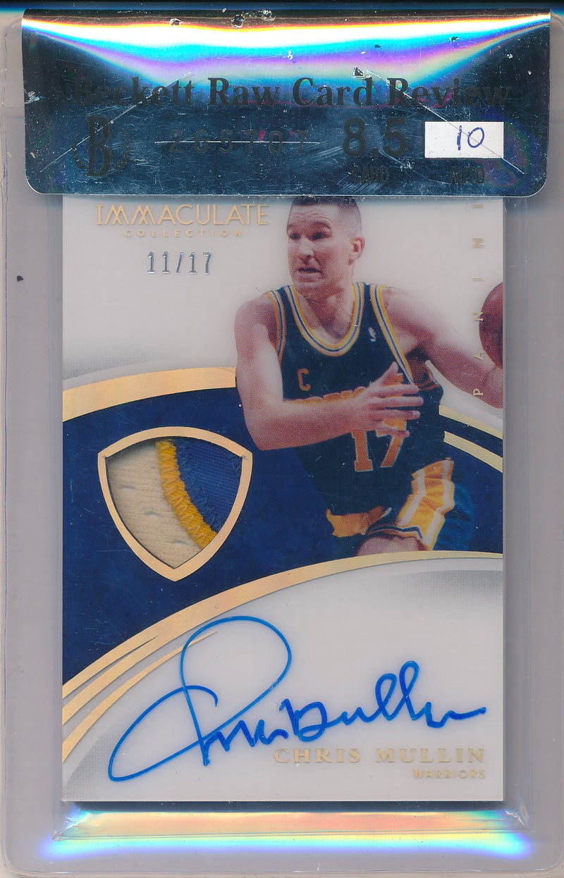 Panini 2014-2015 Immaculate Collection Acetate Patch Auto #23 Chris Mullin 11/17 / BGS Grade 8.5 / Auto Grade 10