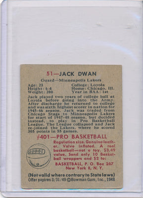 Minneapolis Lakers  #51 Jack Dwan  / PSA Grade