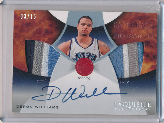 Upper Deck 2006-2007 Exquisite Collection Emblems Of Endorsement #EMDW Deron Williams 3/15