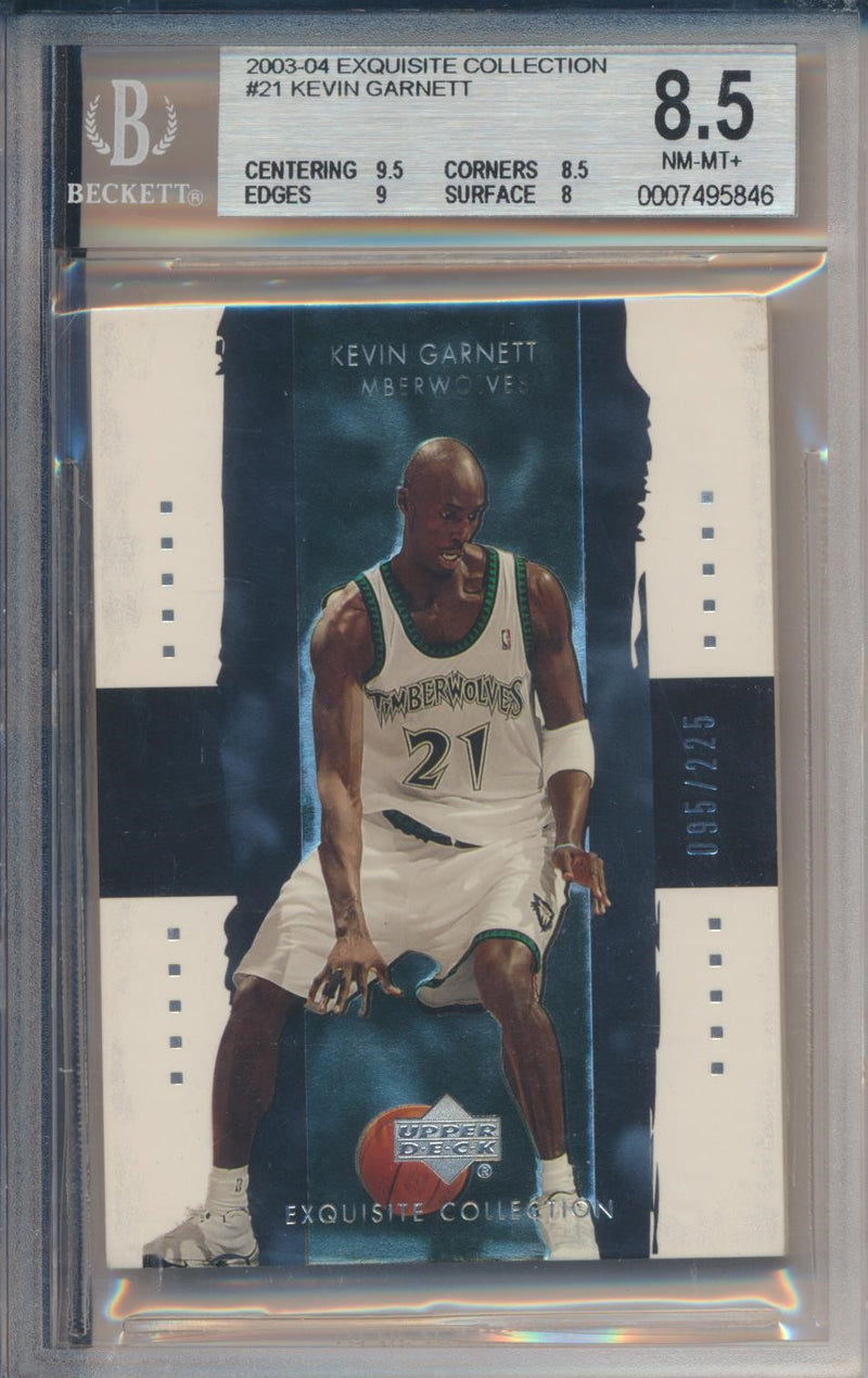 Upper Deck 2003-2004 Exquisite Collection Base #21 Kevin Garnett 95/225 / BGS Grade 8.5