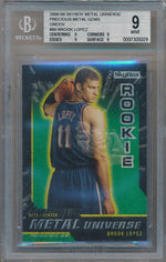 Skybox 2008-09 Metal Universe Precious Metal Gems Green #80 Brook Lopez 07/50 / BGS Grade 9