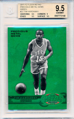 Upper Deck 2011-12 Fleer Retro Precious Metal Gems GREEN #PM-22 Tim Hardaway 8/10 / BGS Grade 9.5