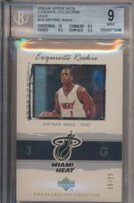 Upper Deck 2003-2004 Exquisite Collection Gold Rookie #74 Dwayne Wade 15/25 / BGS Grade 9