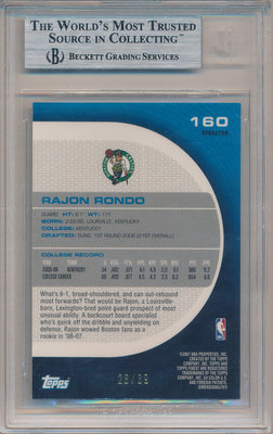 Topps 2005-06 Finest Gold X-Fractors #160 Rajon Rondo 26/39 / BGS Grade 9