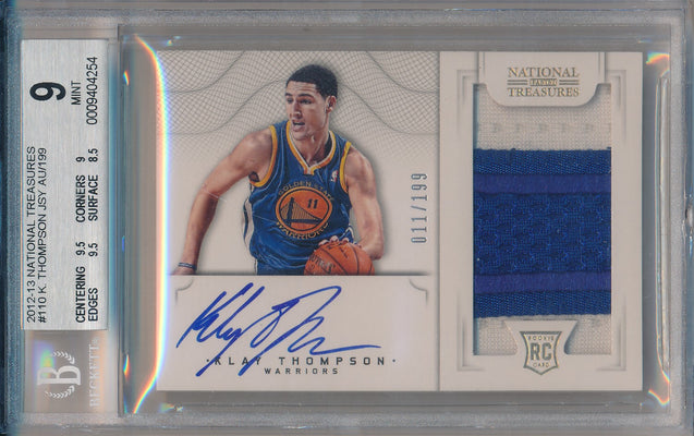 Panini 2012-2013 National Treasures Basketball #110 Klay Thompson 11/199 / BGS Grade 9 / Auto Grade 10