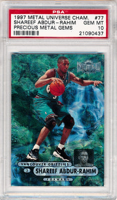 Skybox 1997-1998 Metal Universe Championship Precious Metal Gems #77 Shareef Abdur-Rahim 12/50 / PSA Grade 10